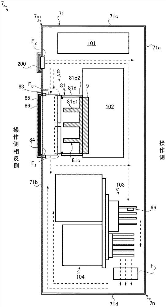 Injection molding machine, control unit, and cooling unit