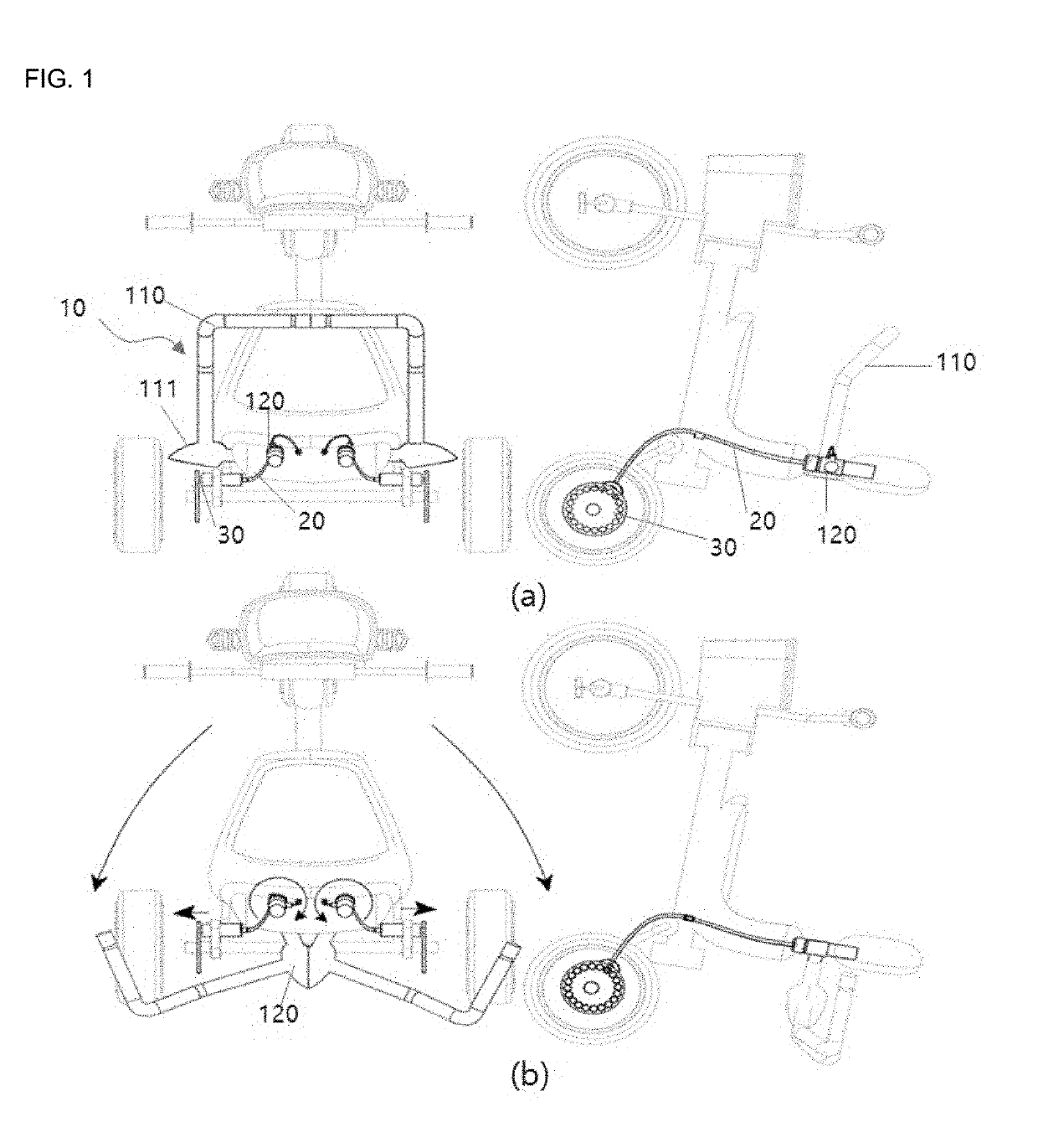 Brake system for baby or child vehicle