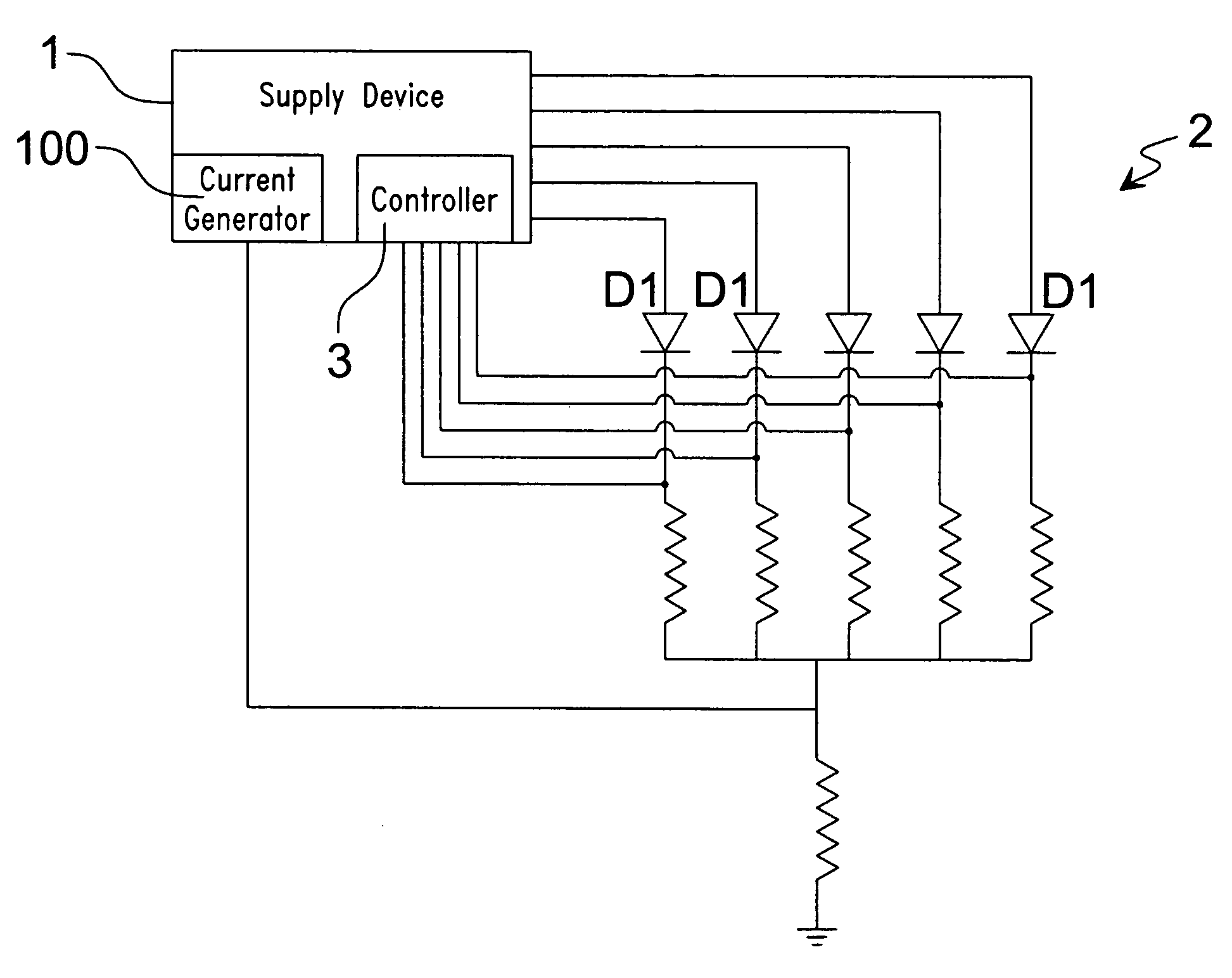 Circuit apparatus with LED diodes