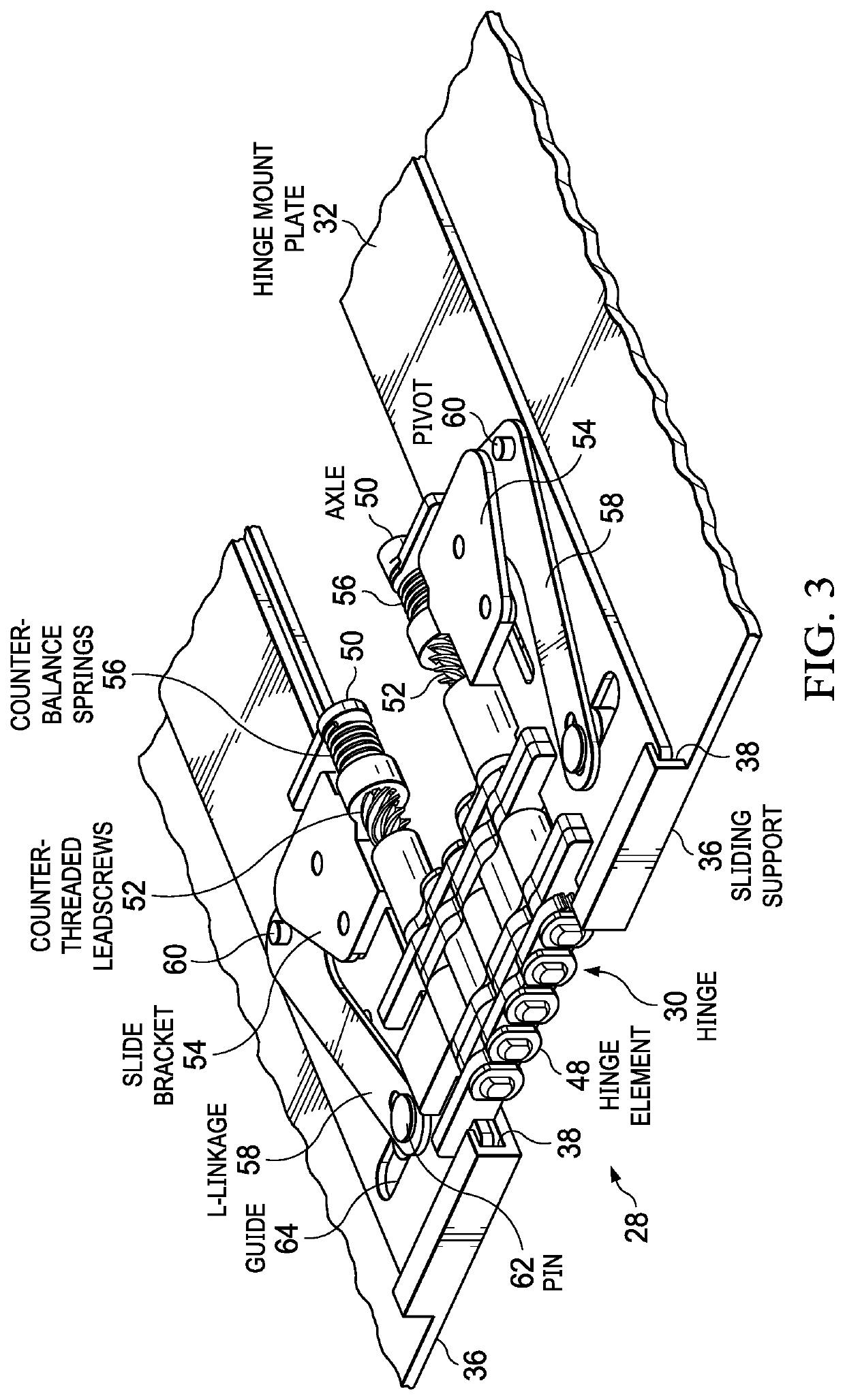 Multi-axis hinge translation to adjust housing position relative to flexible display position