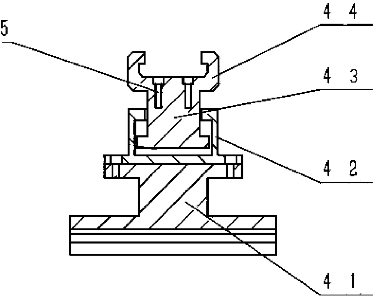 A composite guide rail type tensile and vibration isolation rubber bearing