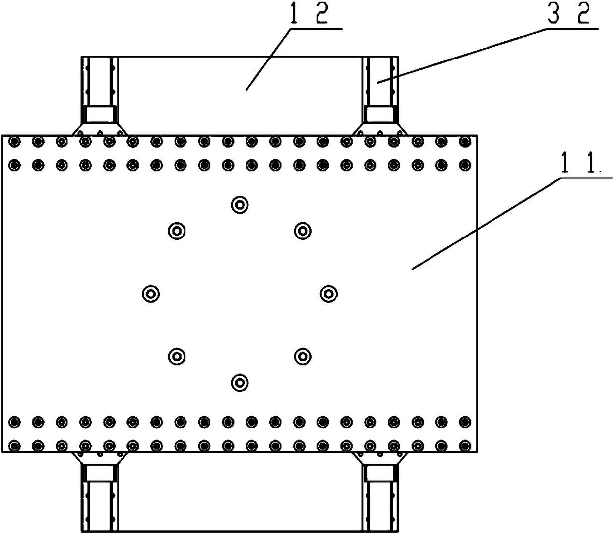 A composite guide rail type tensile and vibration isolation rubber bearing