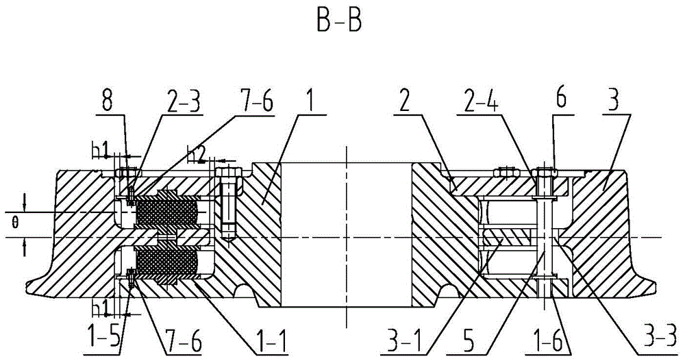 Segmented shear type elastic wheel for rail transit vehicles