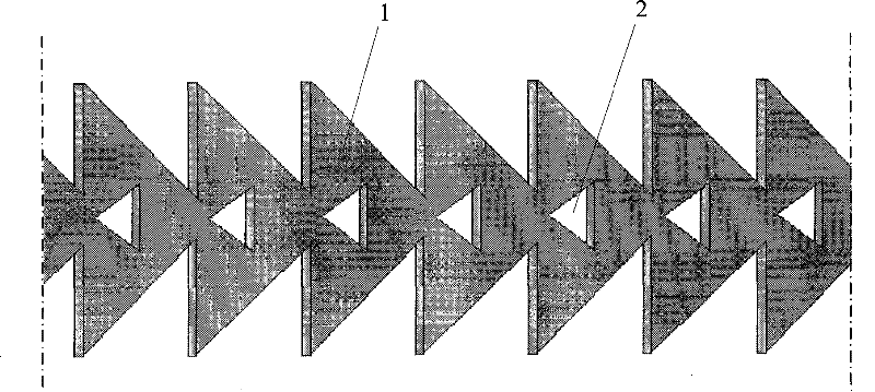 Triangular circumferential motion drip irrigation douche irrigation device flow passage