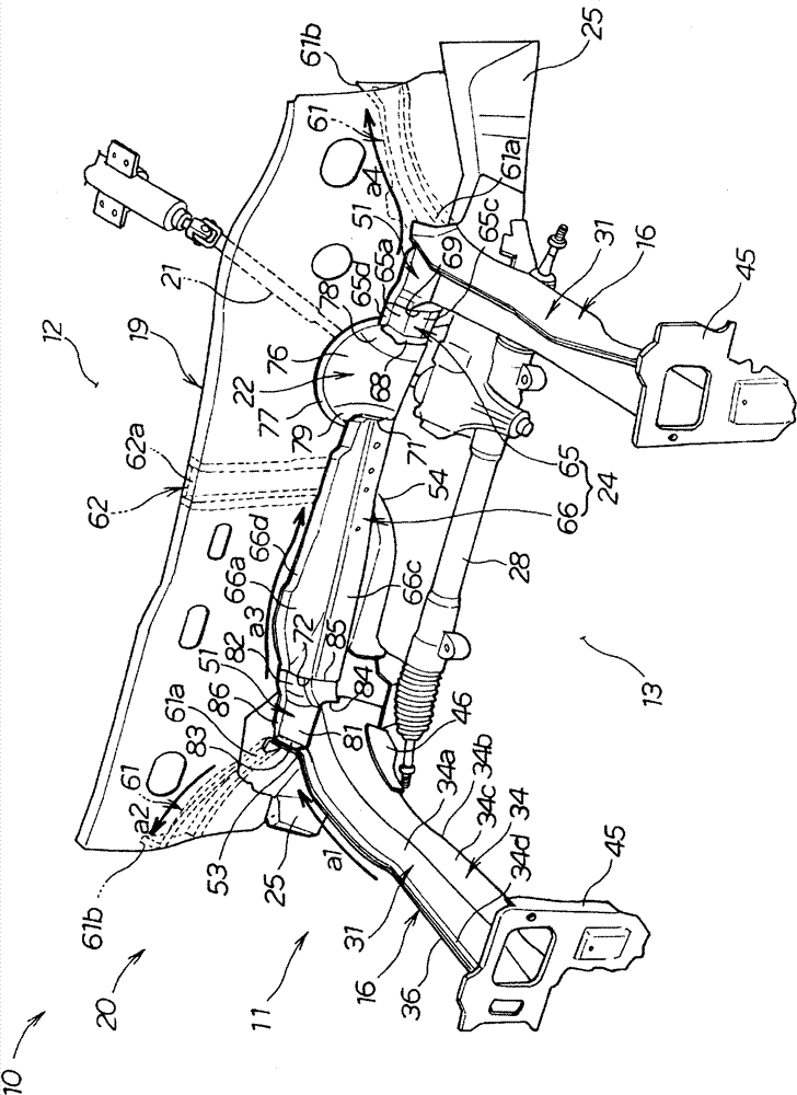 Structure for vehicle body front portion