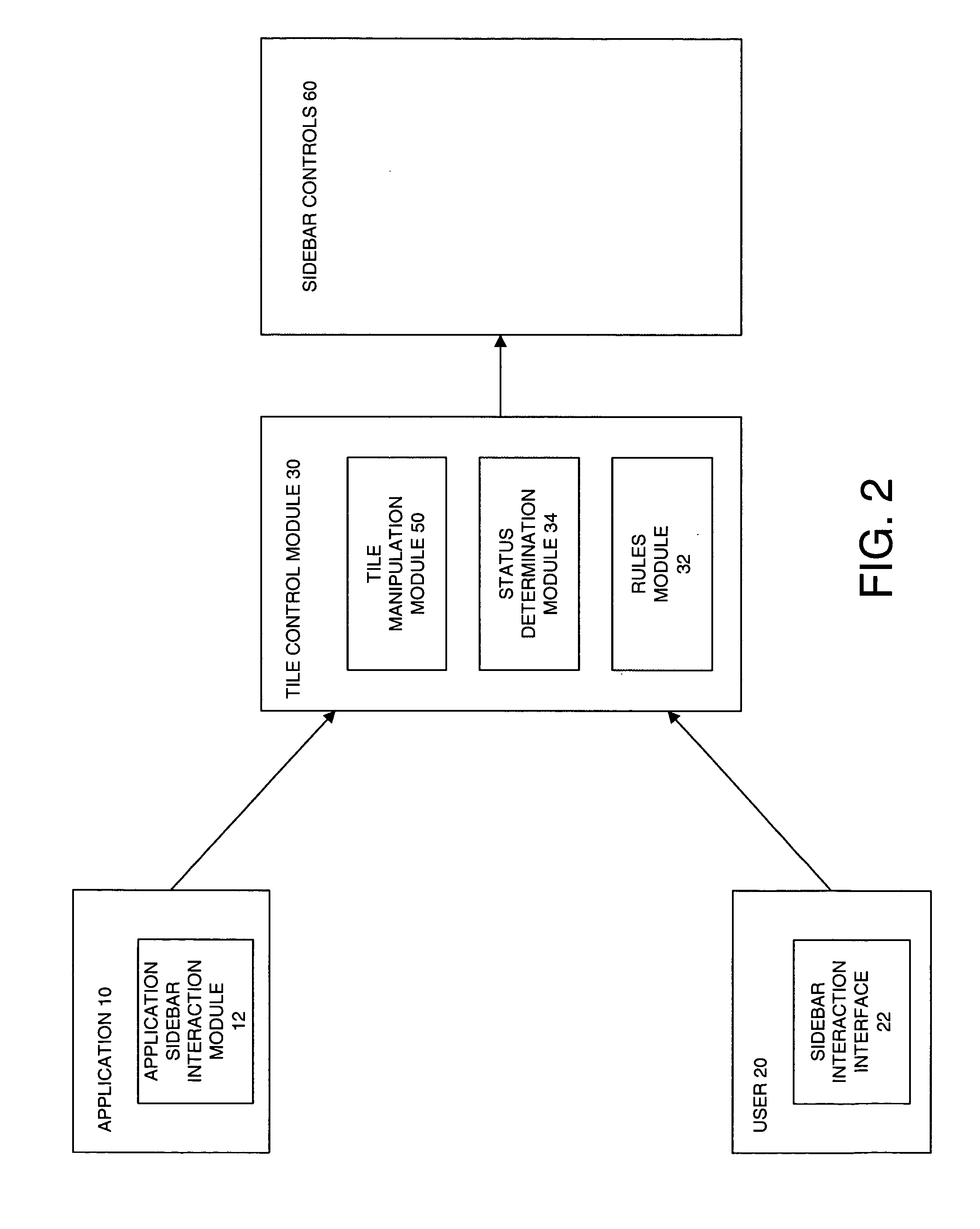 System and method for controlling manipulation of tiles within a sidebar