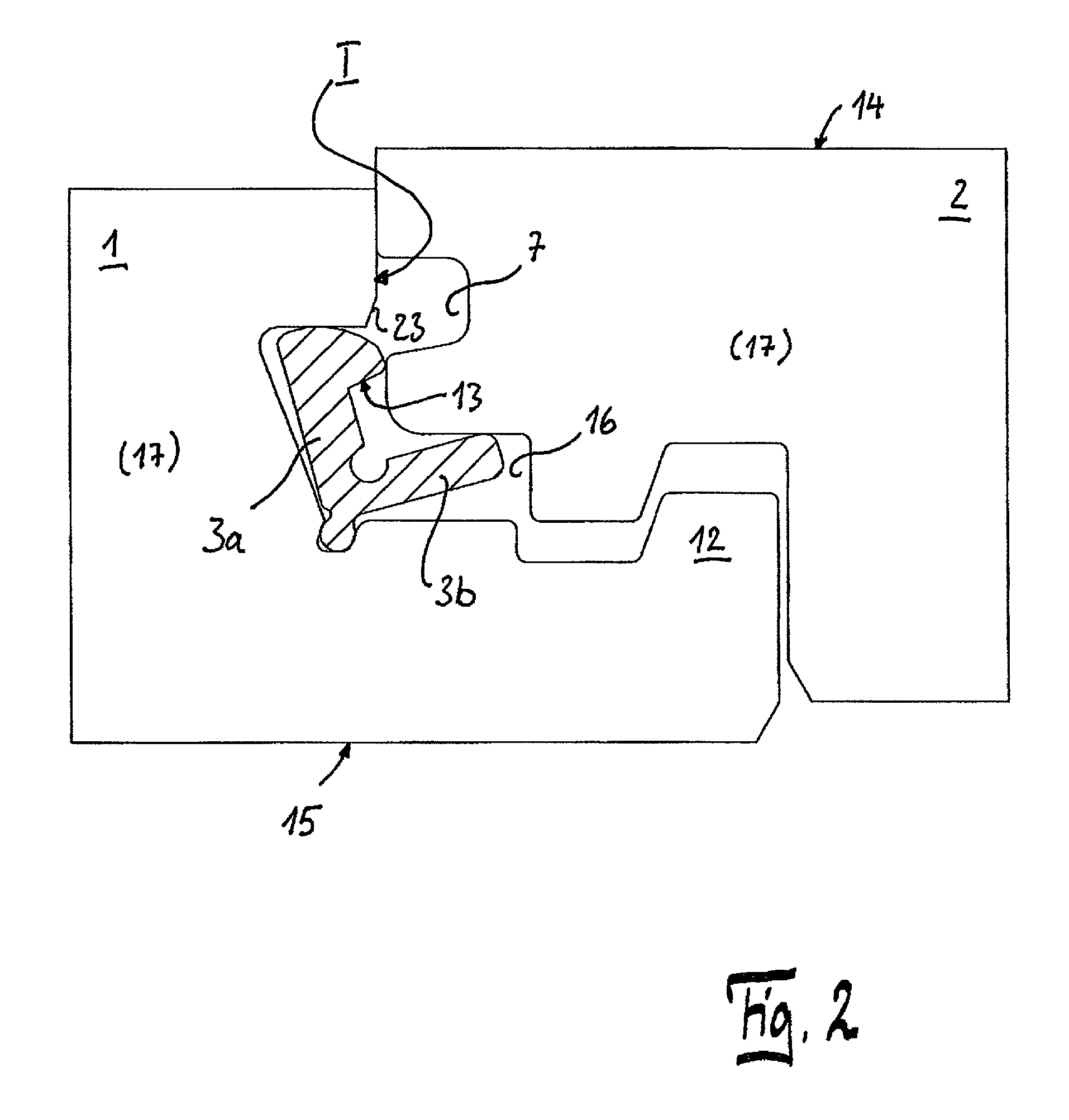 Device for connecting and interlocking of two base plates, especially floor panels