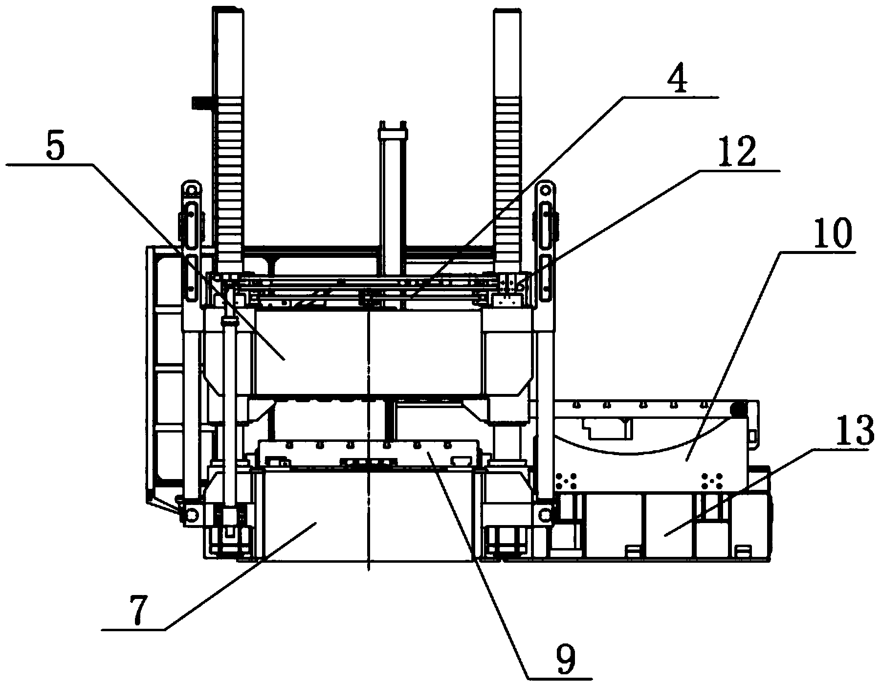 Synthetic mold shifting two-plate type closing machine