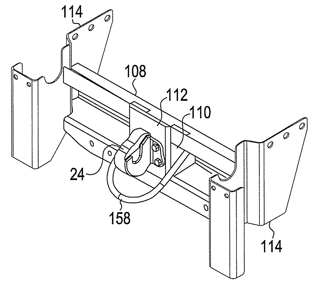 Integrated rear impact guard and pintle hook assembly