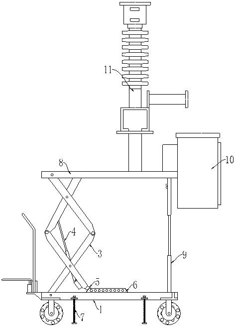 Movable lifting isolating switch capable of opening and closing 35kV cable capacitance current