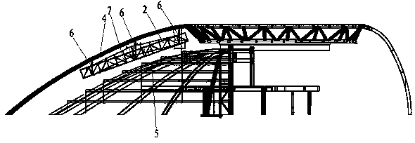 Operation platform applied to hyperbolic space structure and construction method