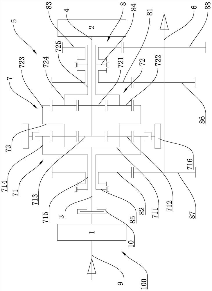 Electromechanical hybrid transmission stepless speed change structure and vehicle