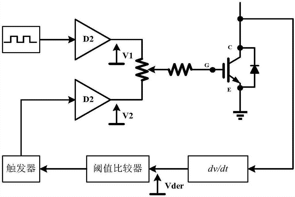 Silicon-based IGBT and silicon carbide Schottky diode hybrid grid driving system