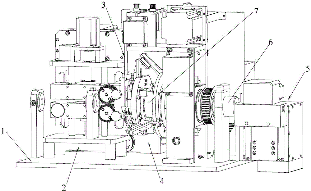 Axial sectioning mechanism of corrugated pipe cut-off machine