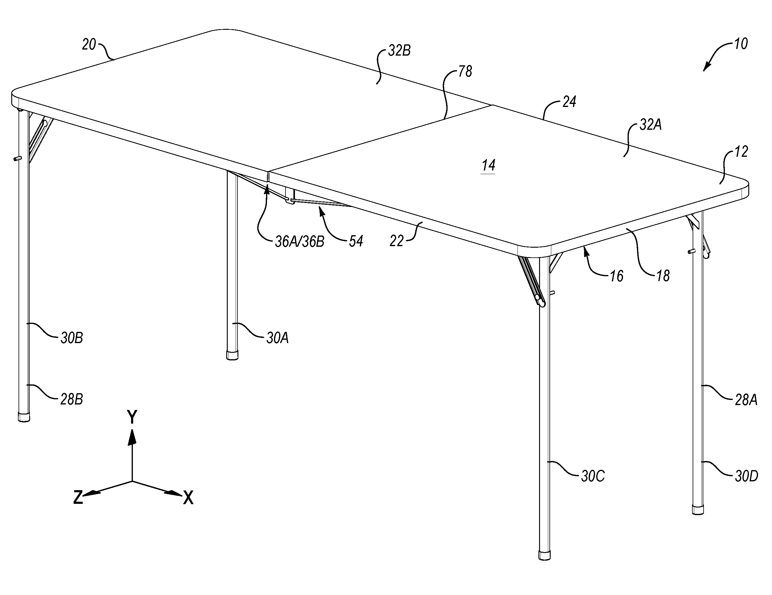 Table with truss support structure