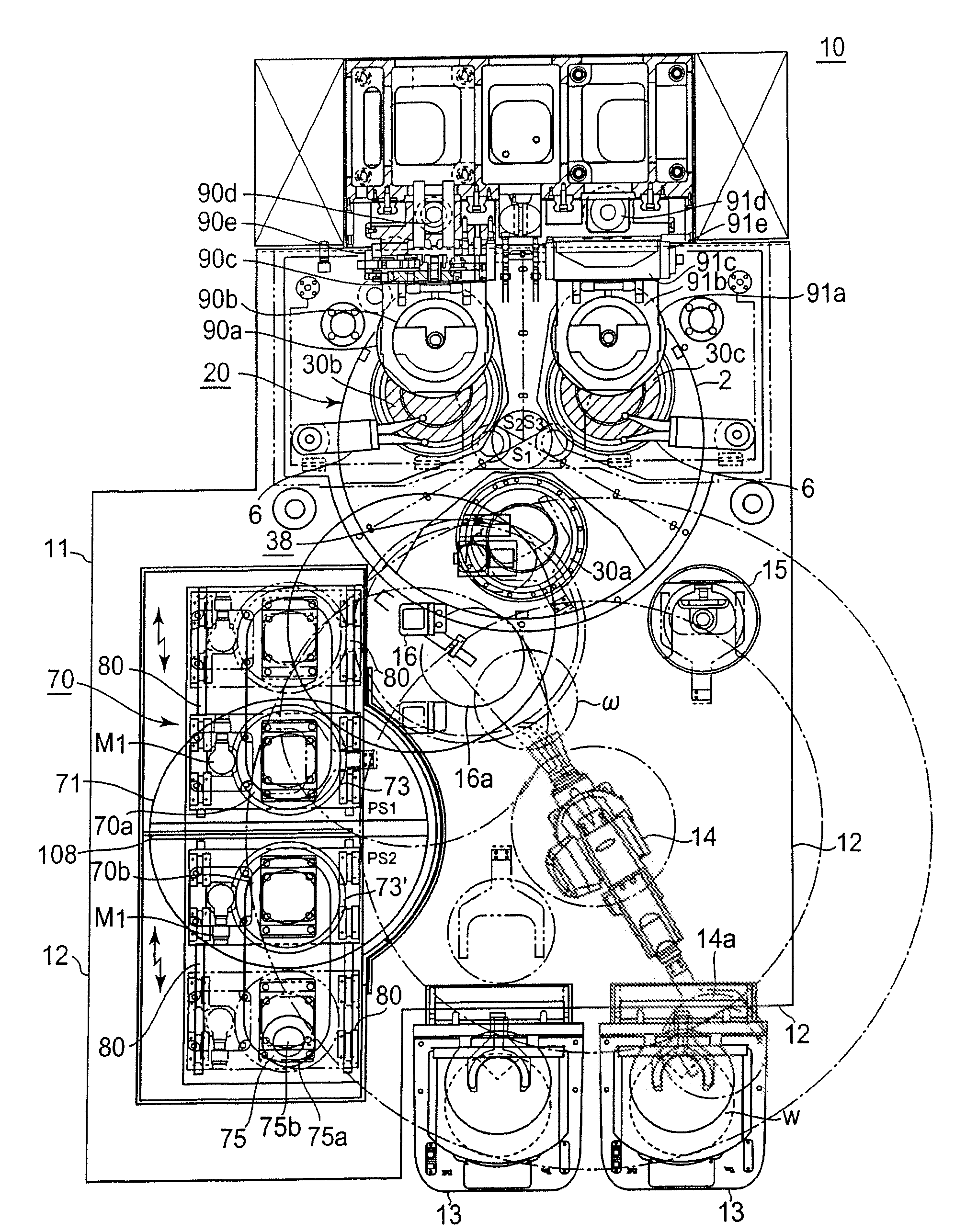 Planarizing device and a planarization method for semiconductor substrates