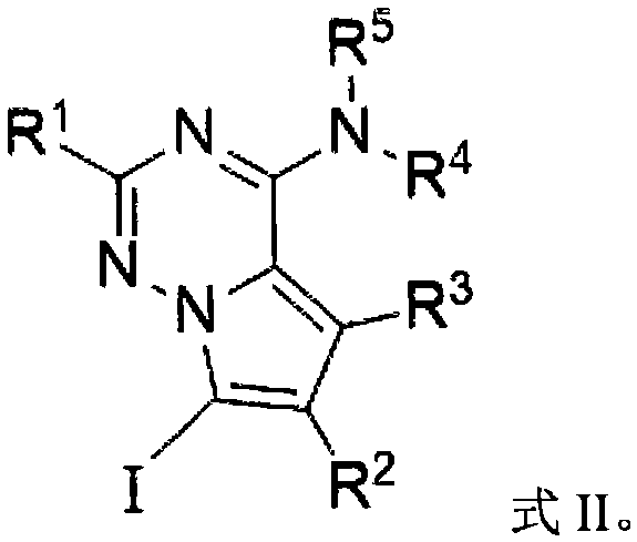 Preparation method and application of iodo-pyrrolotriazine amine compound