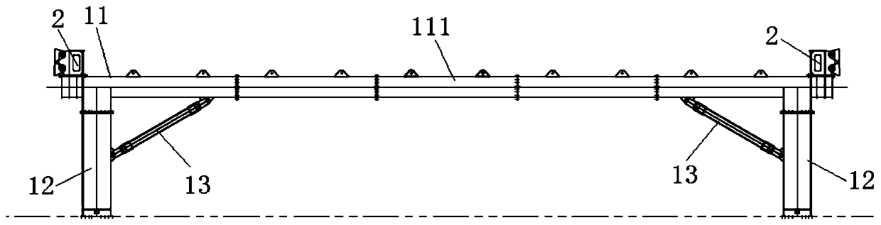 Height-increasing tooling and height-increasing method for a container gantry crane