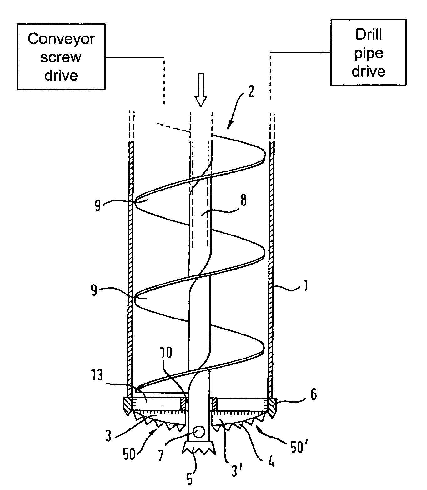 Method and device for producing a borehole in the soil