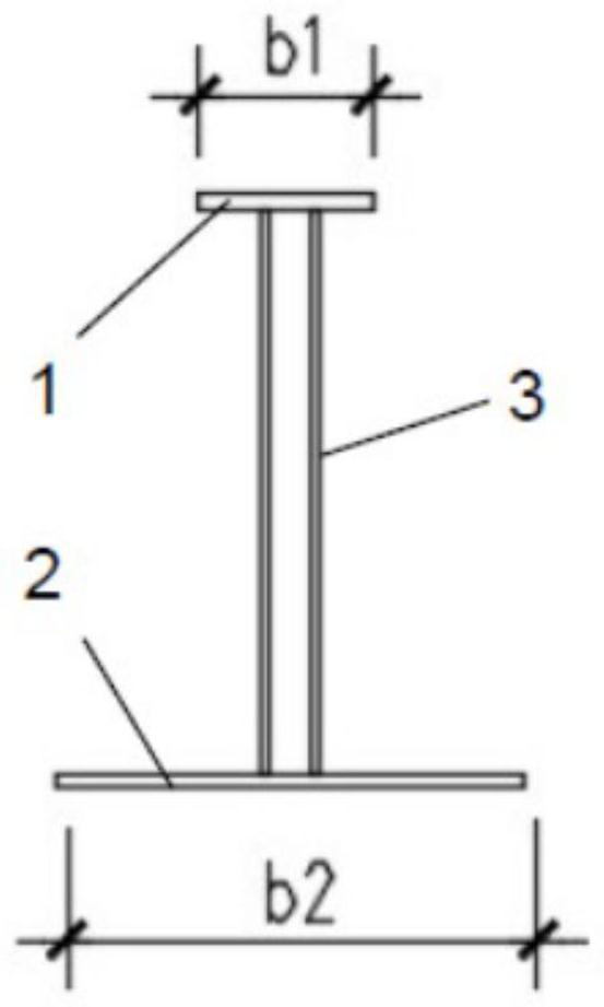 Novel H-shaped steel beam of unequal-flange steel-concrete combined corrugated web and manufacturing method thereof