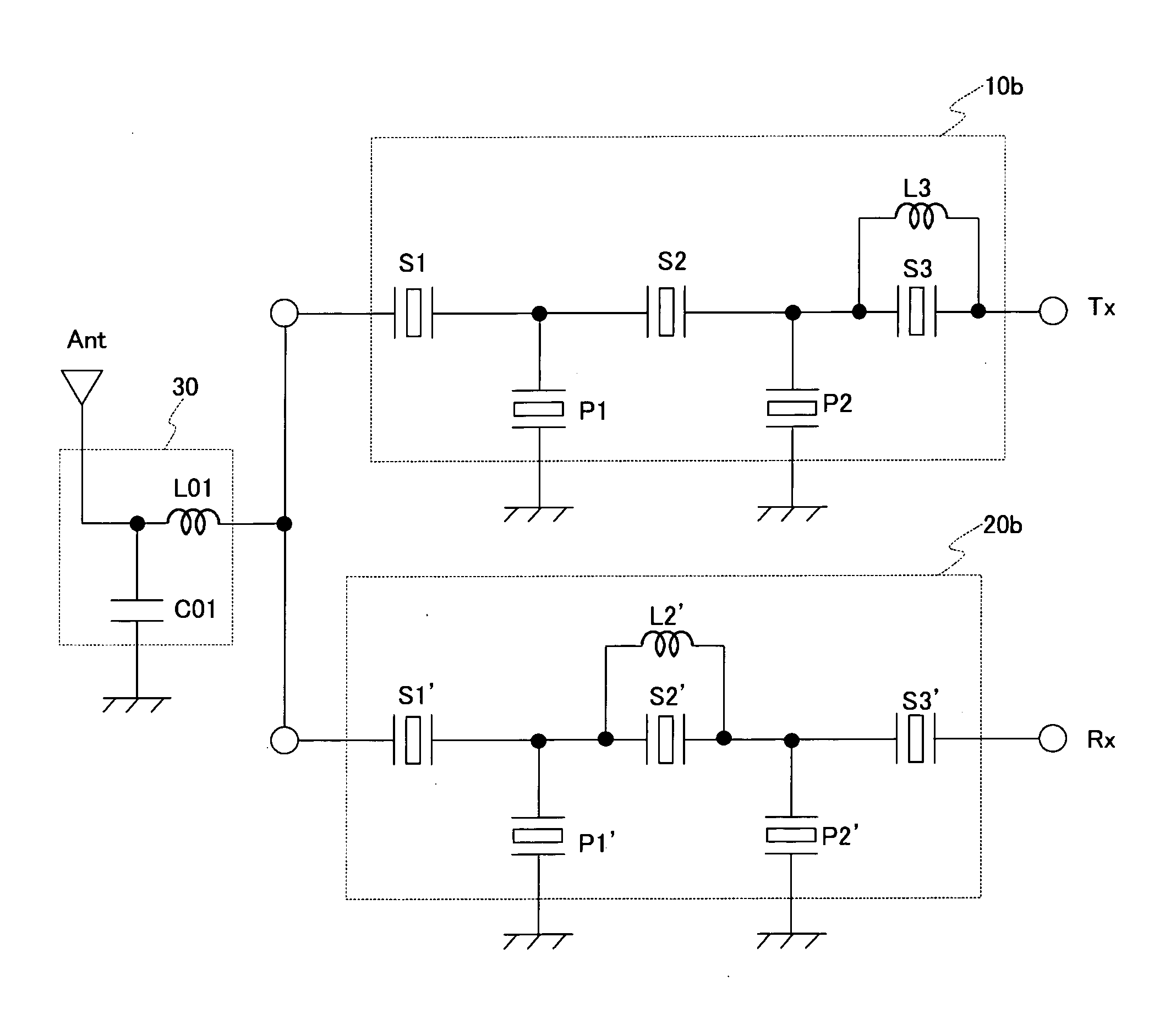 Duplexer and ladder type filter
