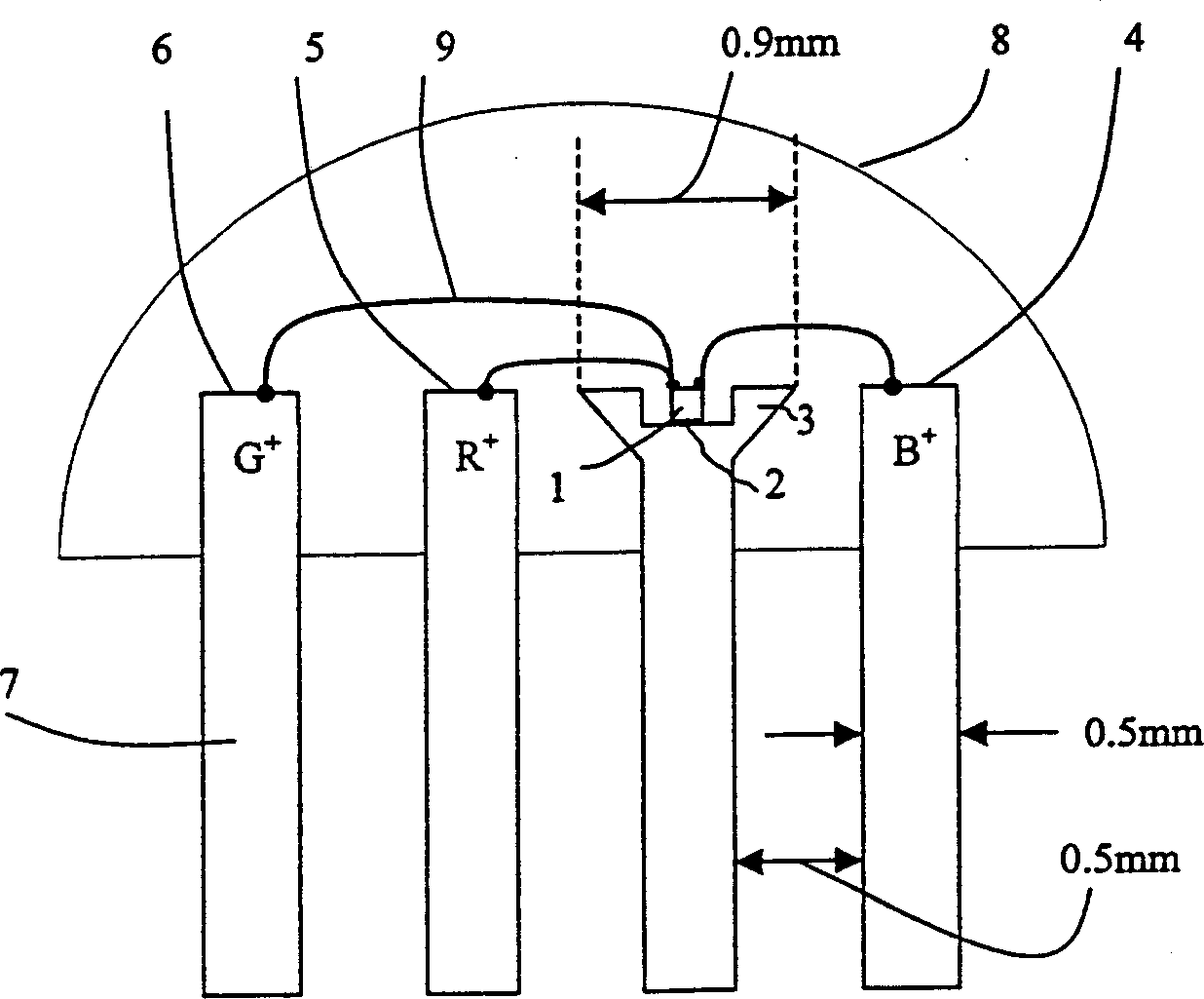 Structure of LED base and pins and producing method