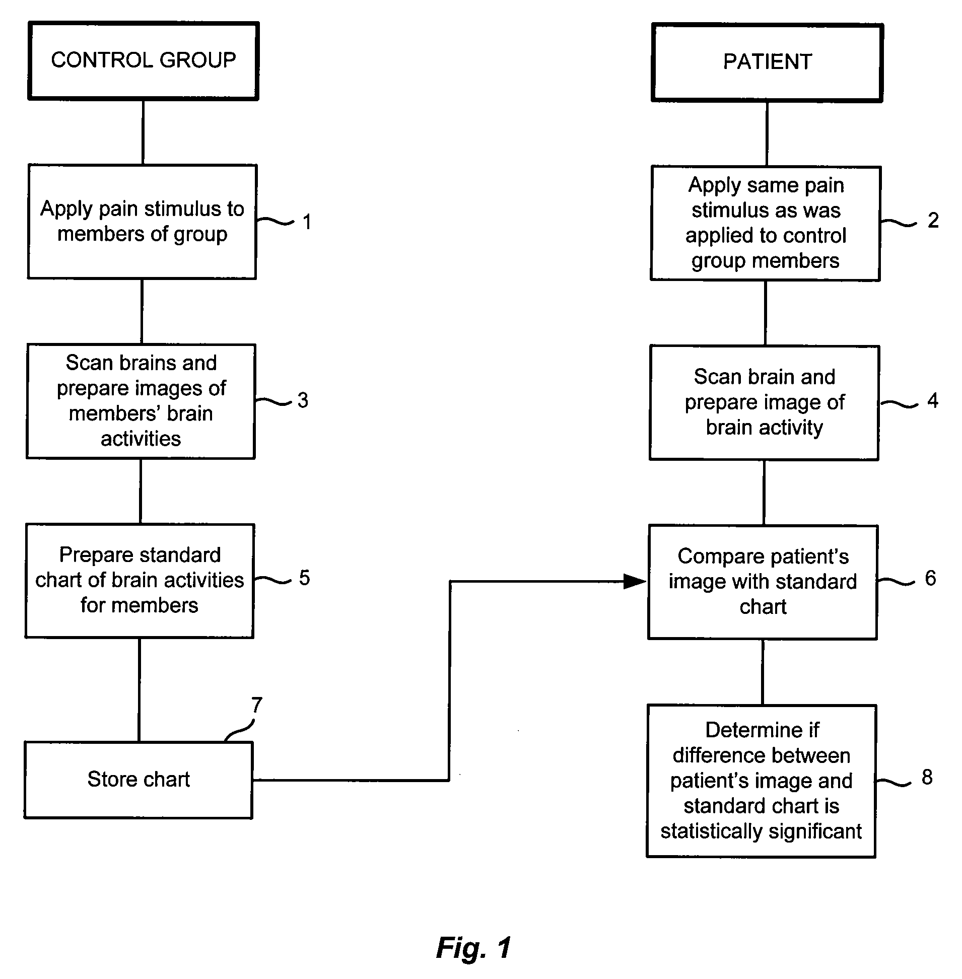 Objective determination of chronic pain in patients