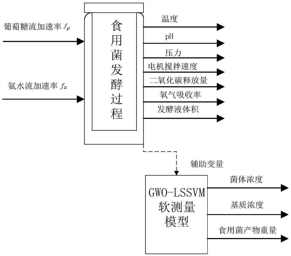 Soft-sensing method for key parameters in edible fungus fermentation production process