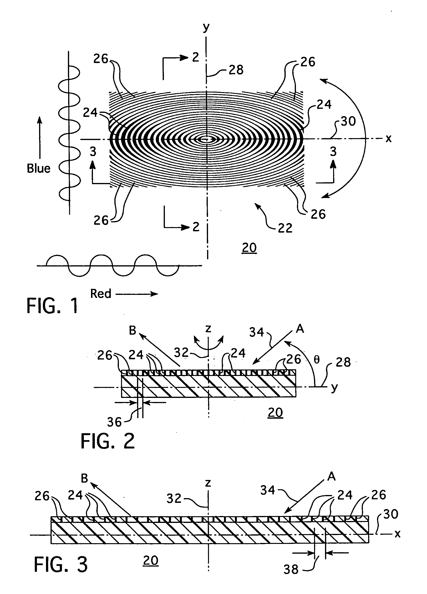 Diffraction-based optical grating structure and method of creating the same
