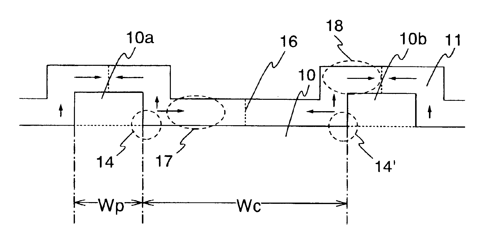 Semiconductor device formed over a surface with a depression portion and a projection portion