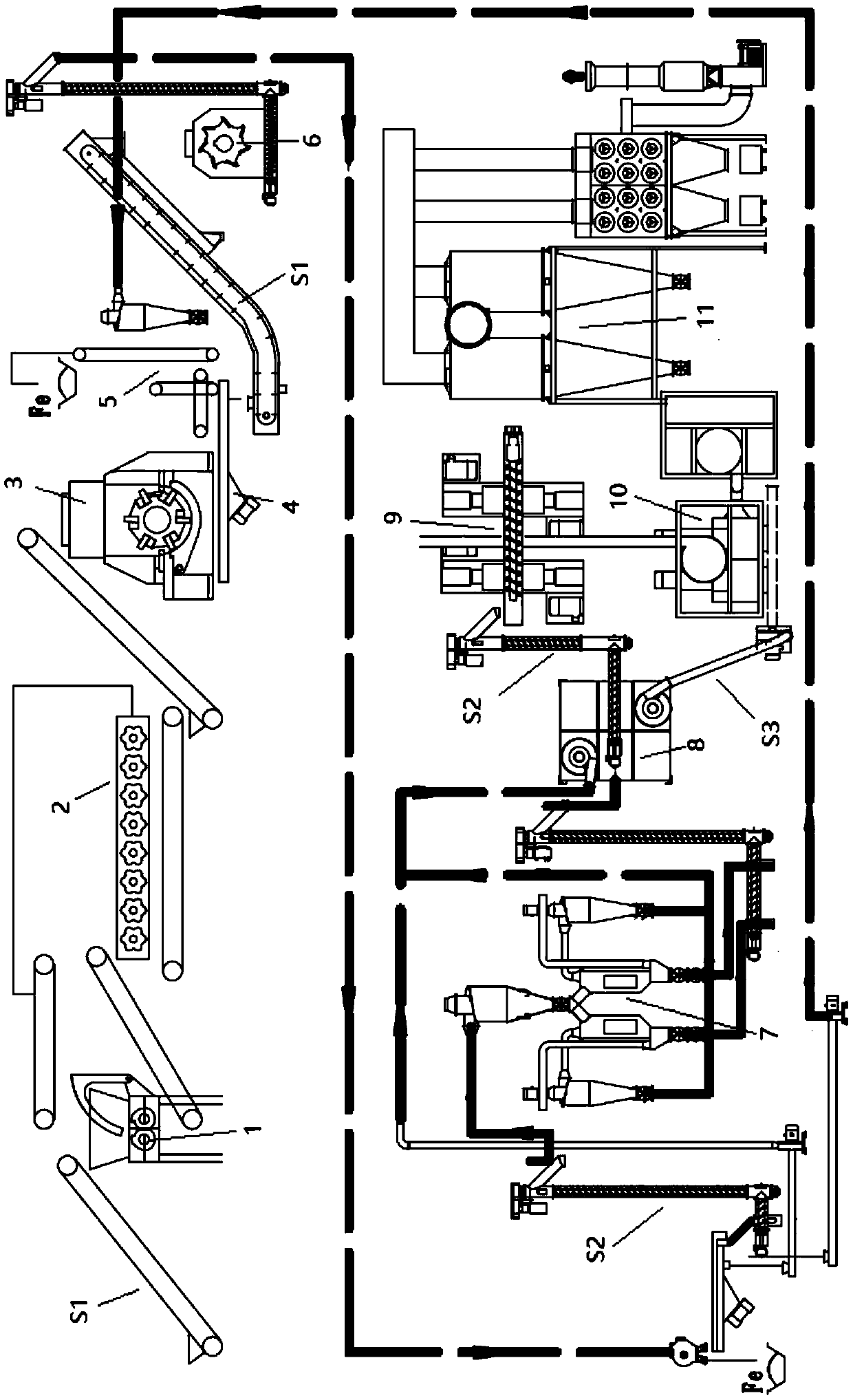 Waste tire recycling system for large-scale customization