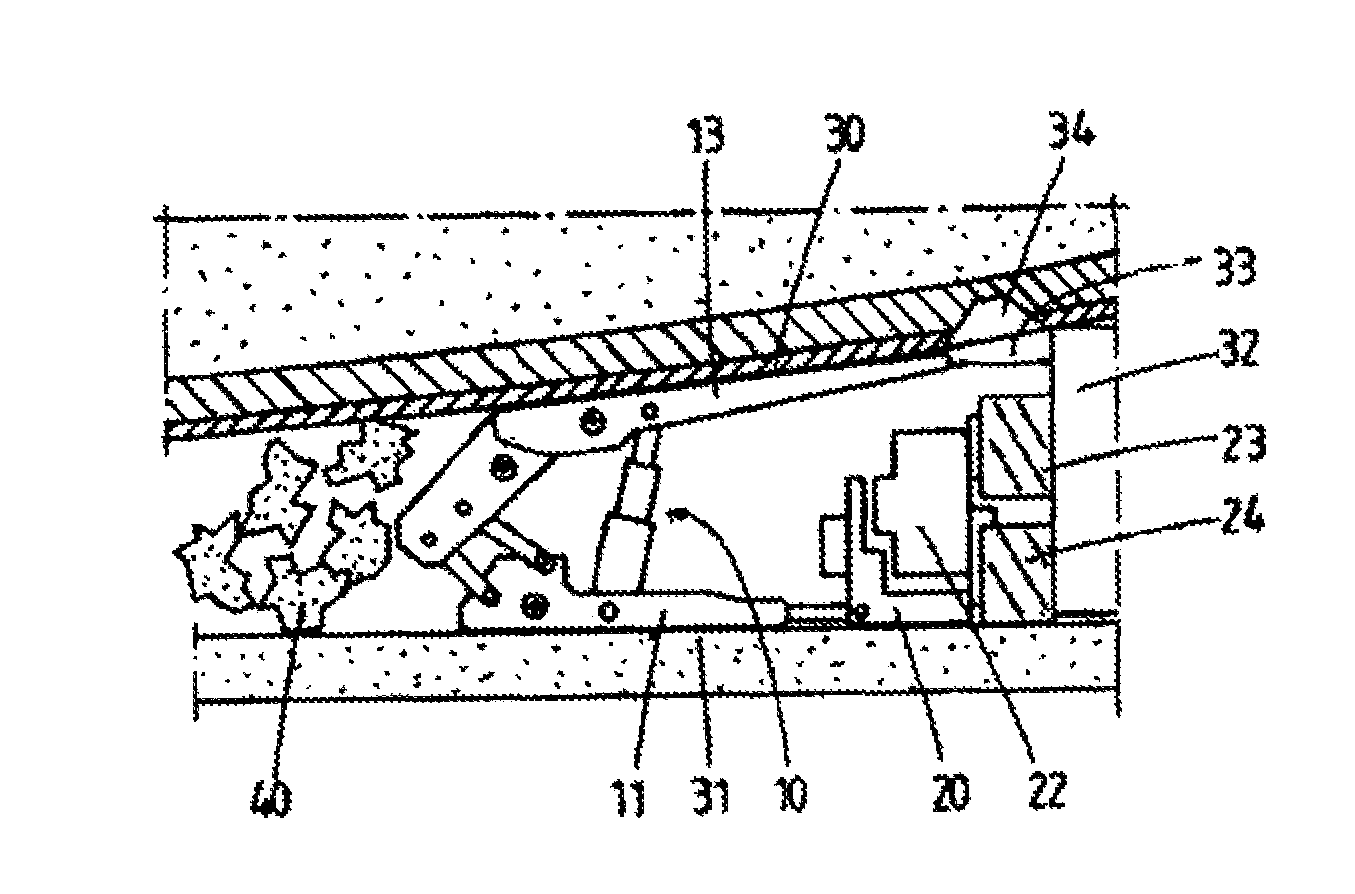 Method for the controlled maintaining of a distance between the top canopy and the coal face in longwall mining operations