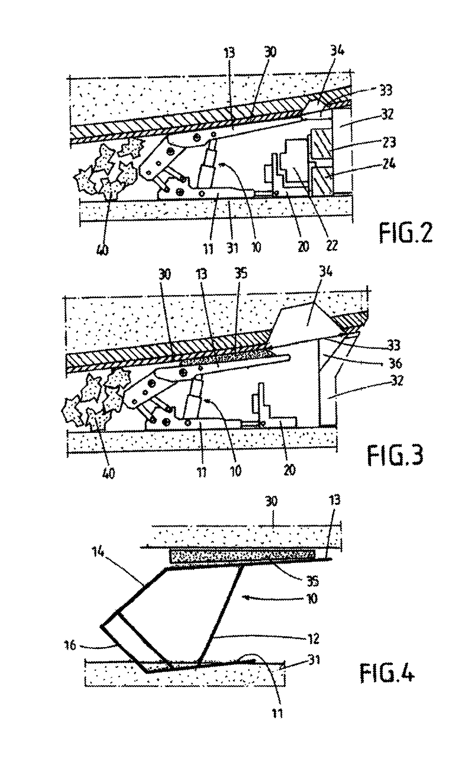 Method for the controlled maintaining of a distance between the top canopy and the coal face in longwall mining operations