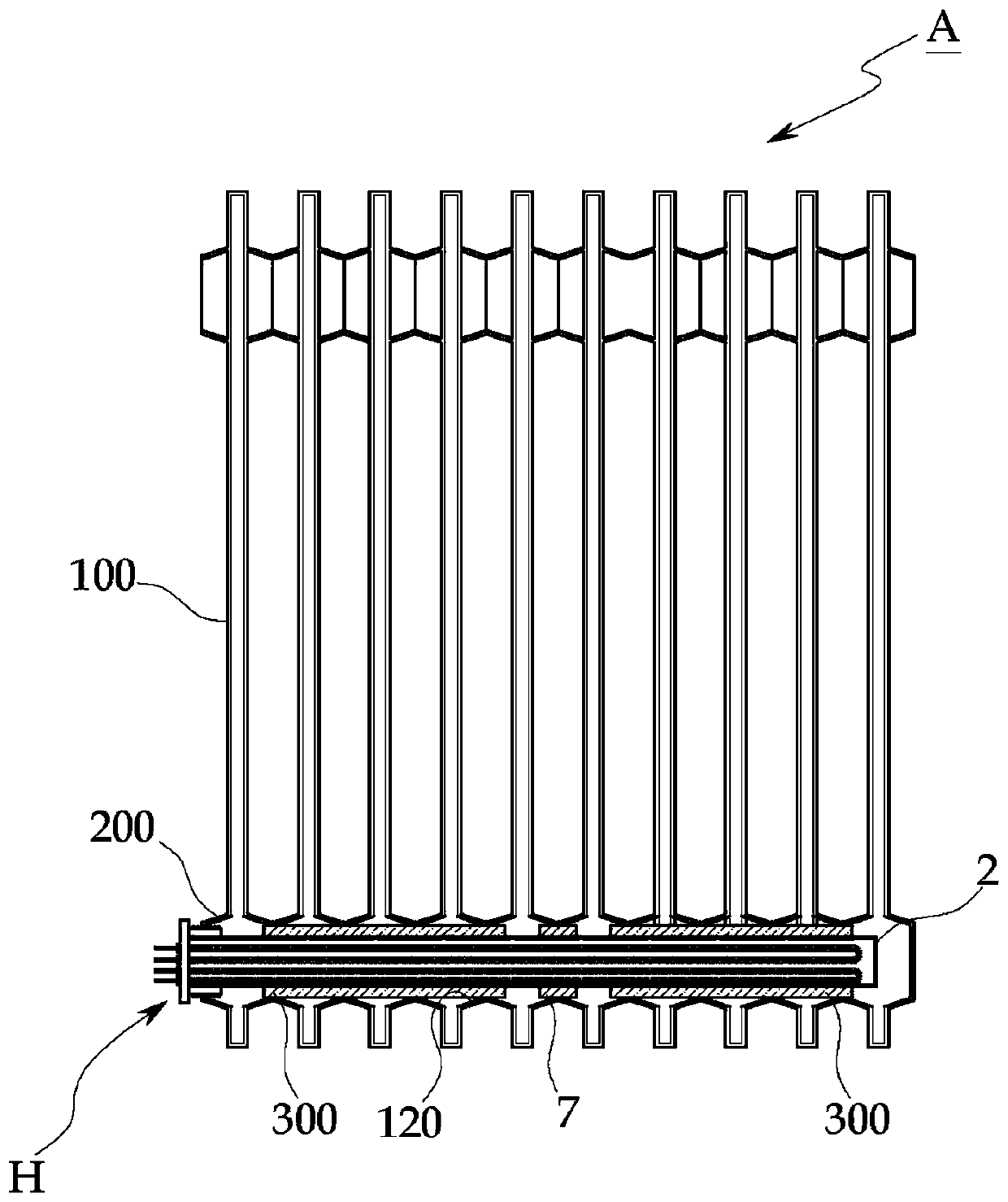 Radiator provided with heating device