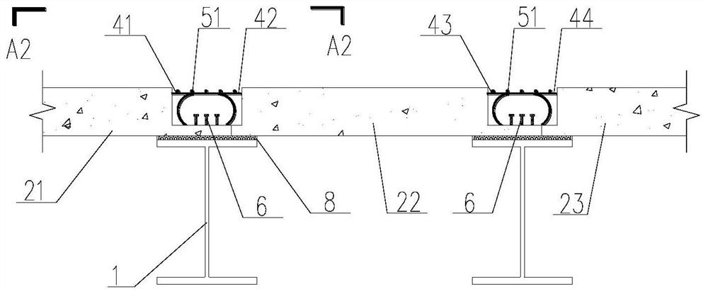 Manufacturing process of a steel-concrete composite beam bridge joint structure