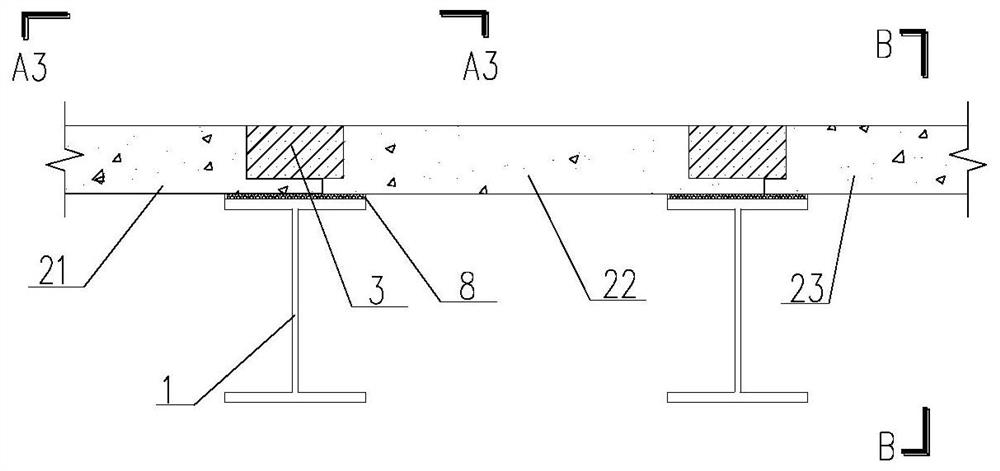 Manufacturing process of a steel-concrete composite beam bridge joint structure