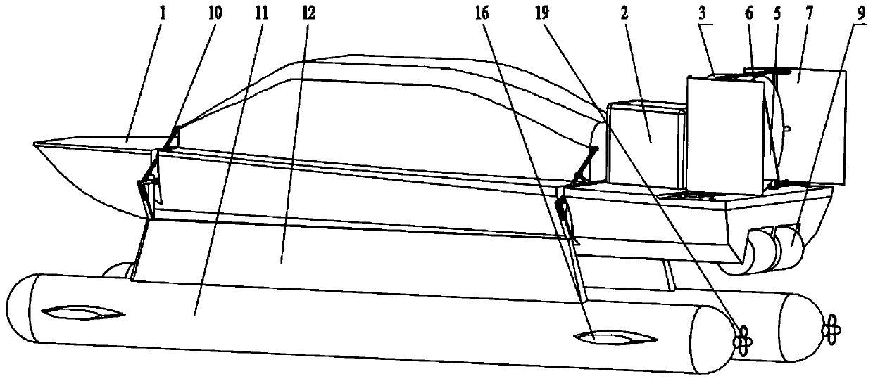 A submersible retractable small waterplane area amphibious ship