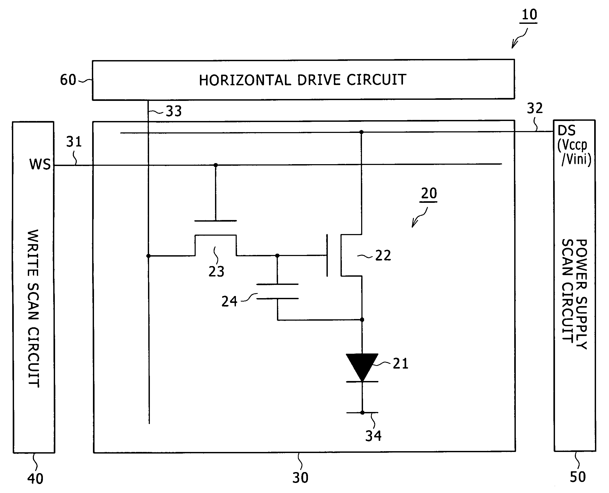 Display, method for driving display, and electronic apparatus