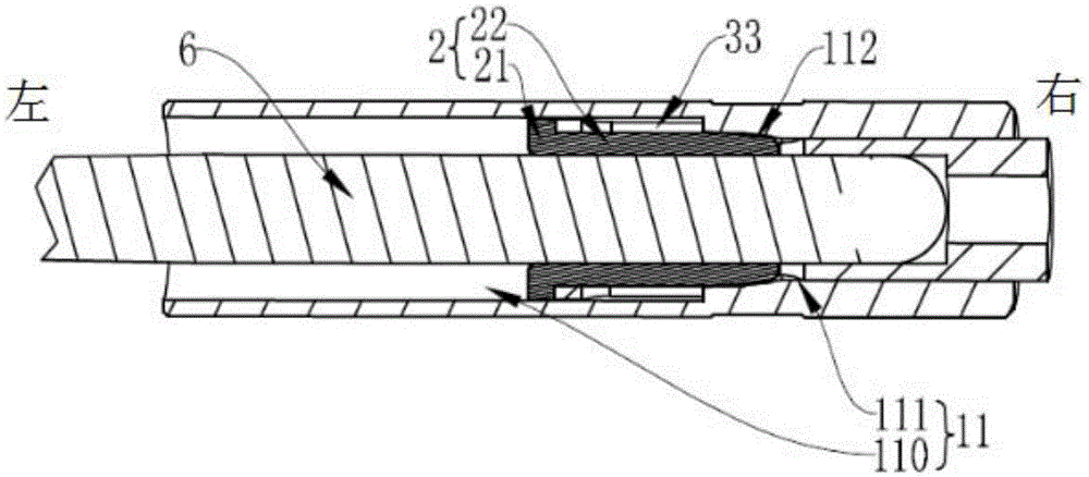 Mandrel assembly of handpiece core of high-speed dental handpiece provided with clamping head in reverse direction