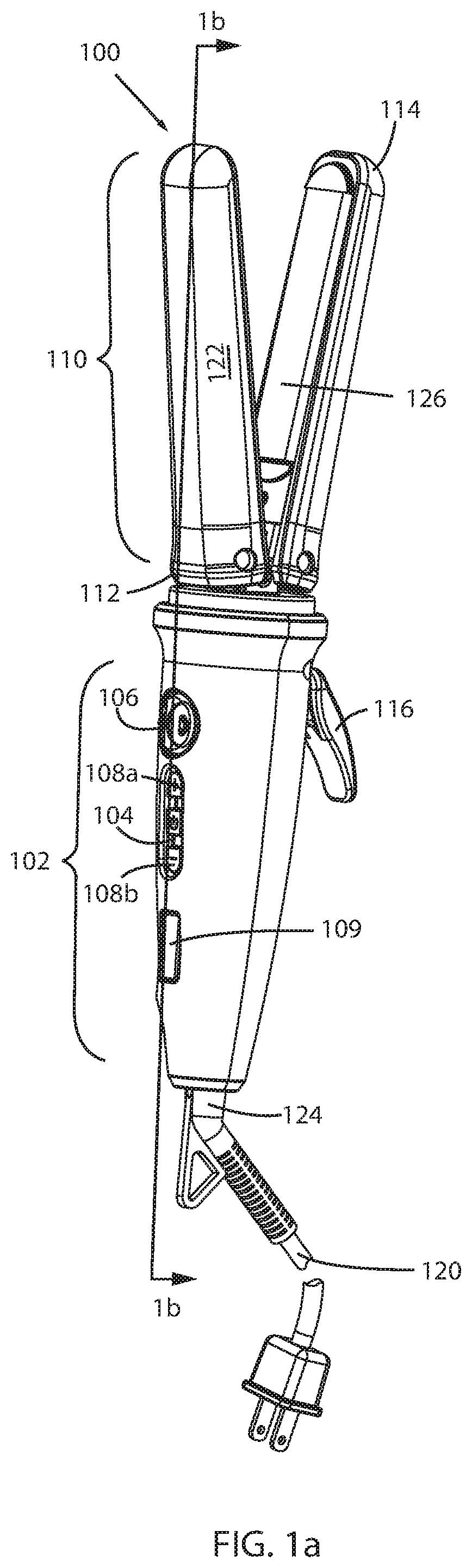 Auto-rotate hair iron assembly and method of styling hair to achieve at least one curl style based on extent of rotation