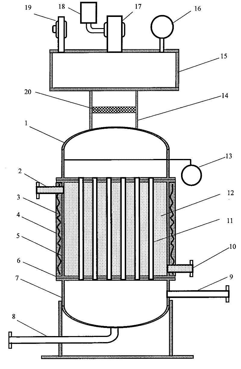 Molten salt tube-shell type steam generating device and method