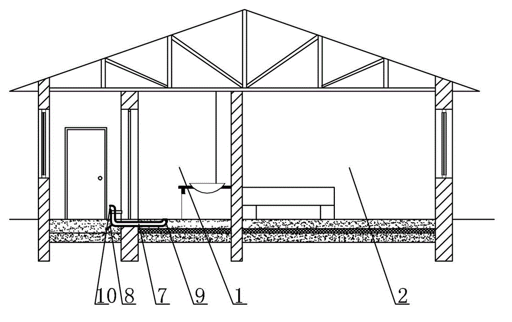 Cold area house with passive energy-saving ventilation system