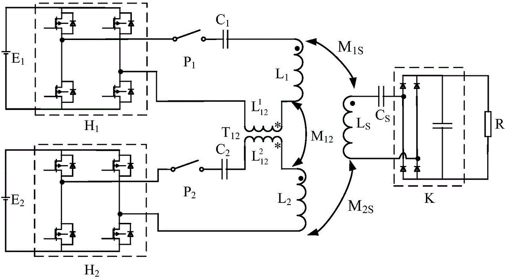 Automatically resonance compensable inductive power transmission system for multiple primary coils