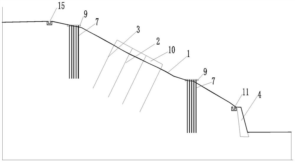 Comprehensive renovation construction method for unstable side slope