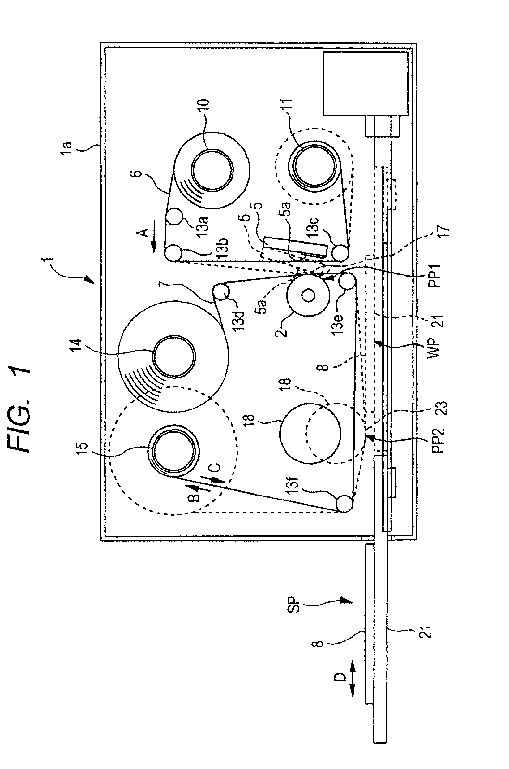 Intermediate transfer medium conveying device and thermal transfer line printer using the same