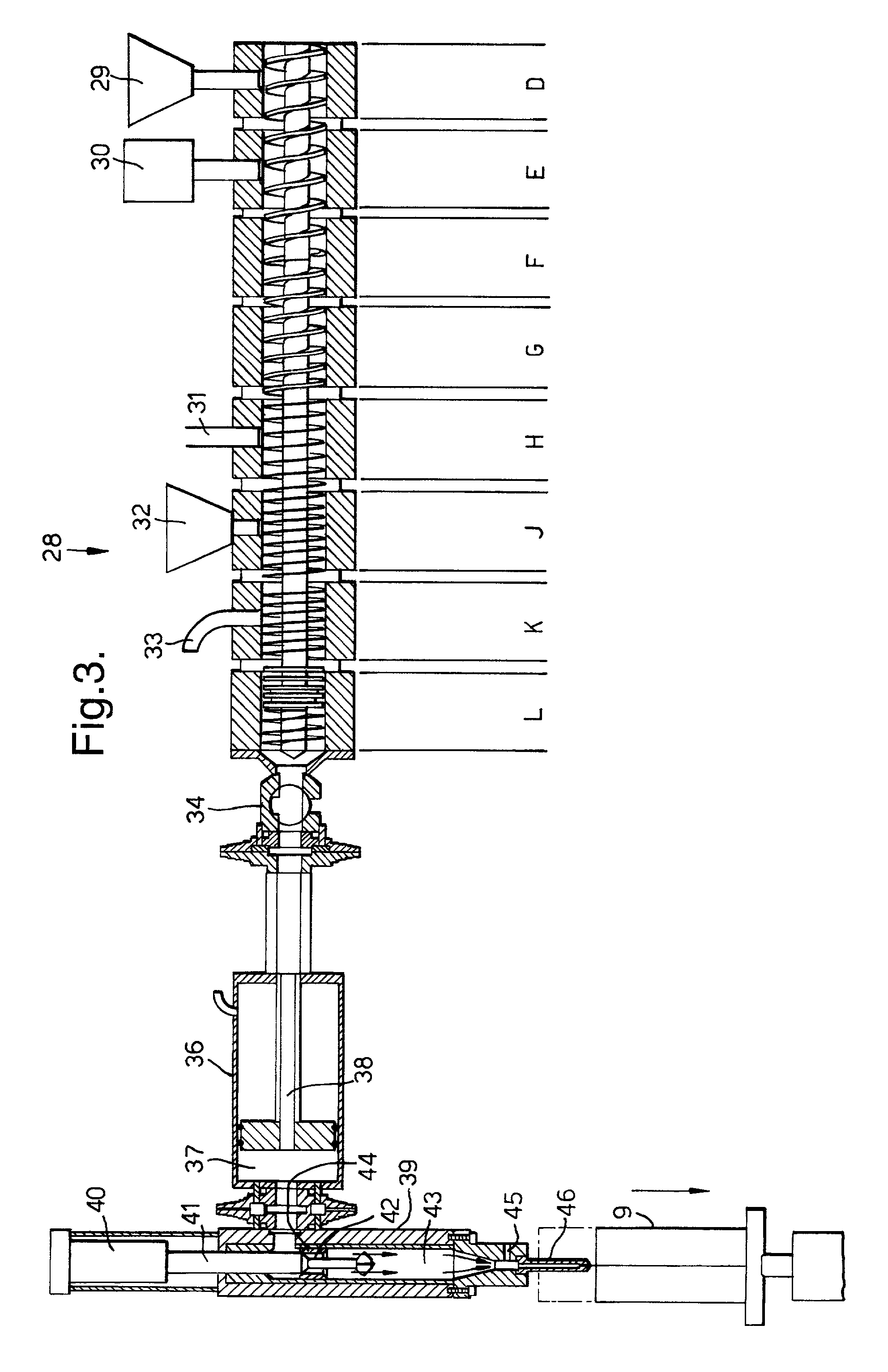 Process and apparatus for the production of a detergent composition