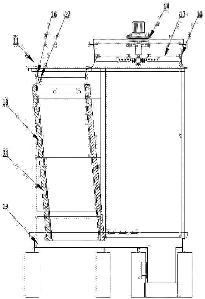Square cross flow cooling tower with single-side air intake