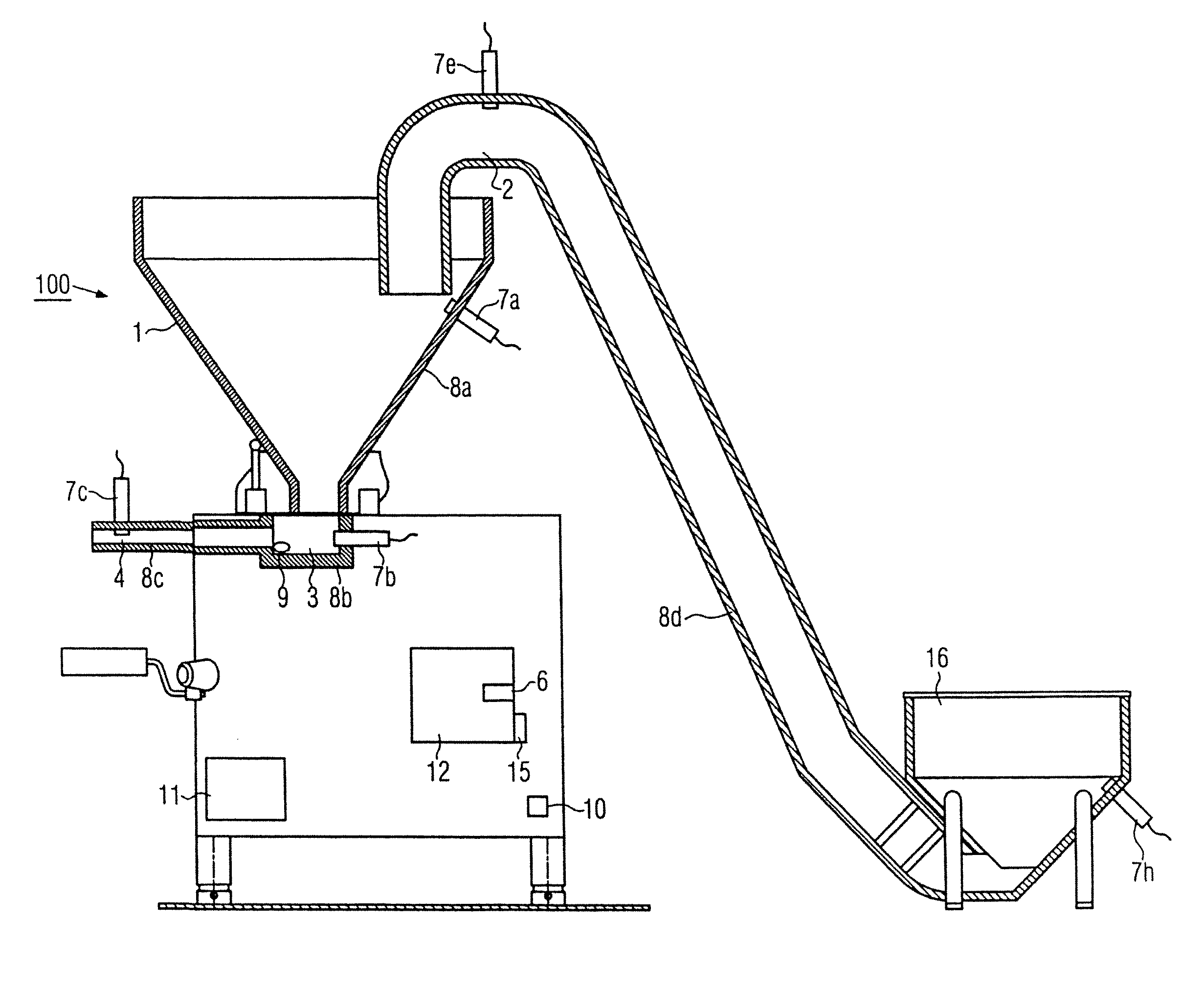 Temperature control of the mass flow in a filling machine