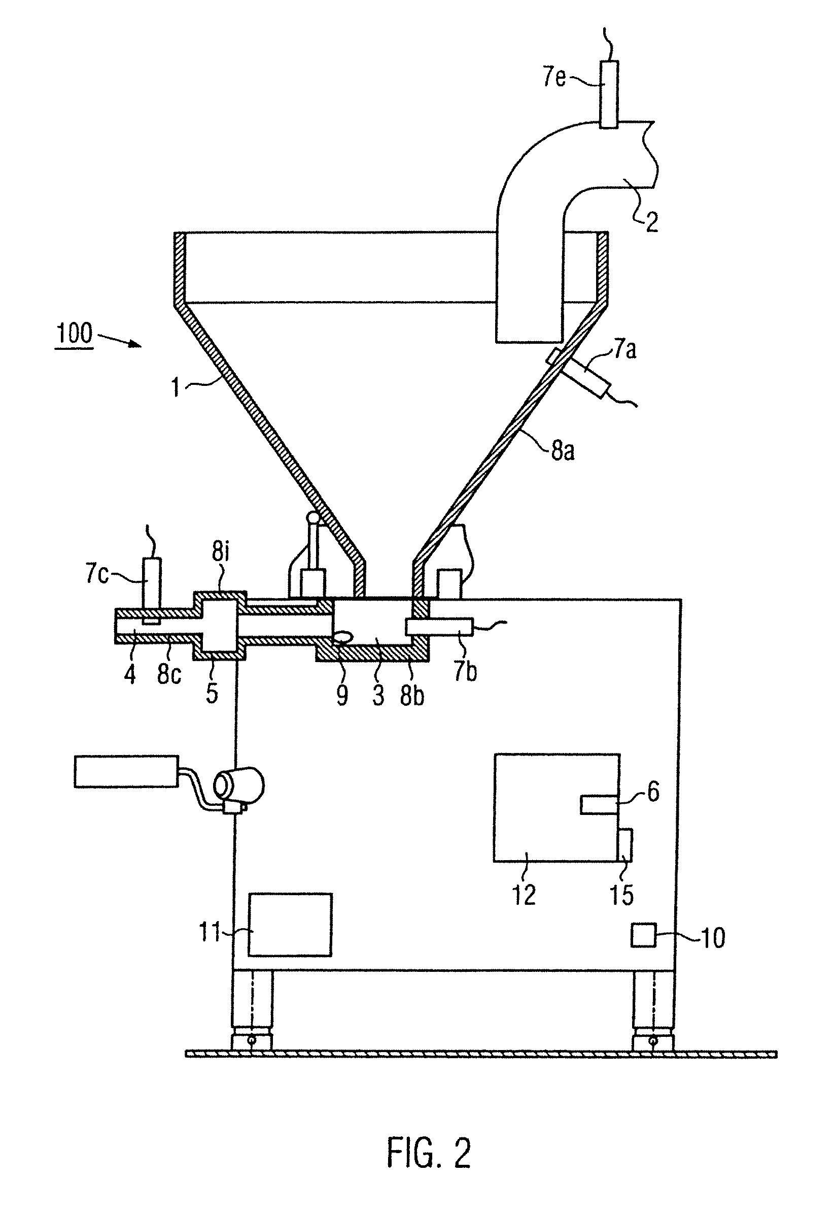 Temperature control of the mass flow in a filling machine