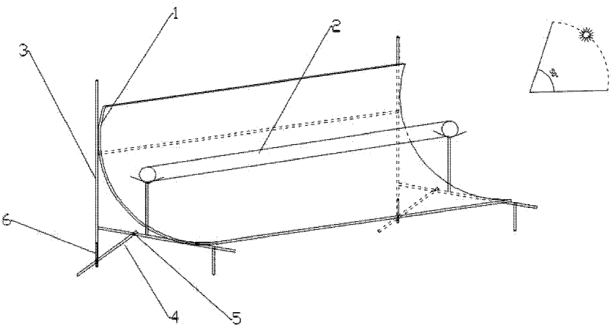 Track-free two-dimensional solar light concentrating device